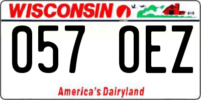 WI license plate 057OEZ