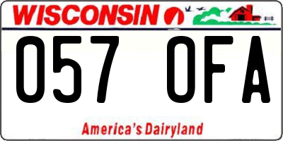 WI license plate 057OFA