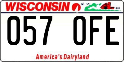 WI license plate 057OFE