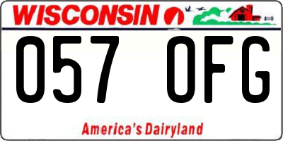 WI license plate 057OFG