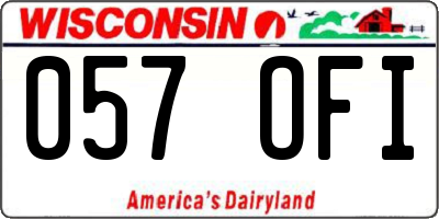 WI license plate 057OFI