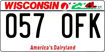 WI license plate 057OFK