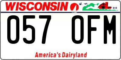 WI license plate 057OFM