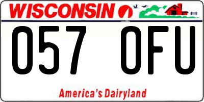 WI license plate 057OFU