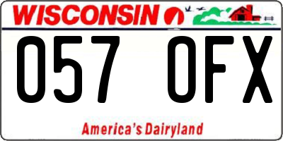 WI license plate 057OFX