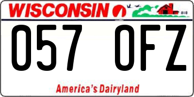 WI license plate 057OFZ