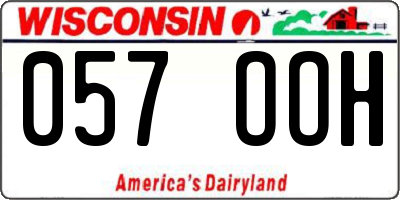 WI license plate 057OOH