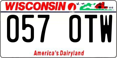 WI license plate 057OTW