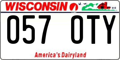 WI license plate 057OTY