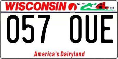 WI license plate 057OUE