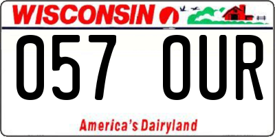 WI license plate 057OUR