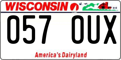 WI license plate 057OUX