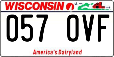 WI license plate 057OVF