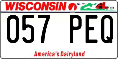WI license plate 057PEQ