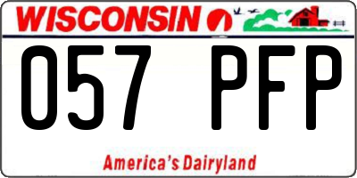 WI license plate 057PFP