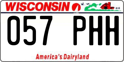 WI license plate 057PHH