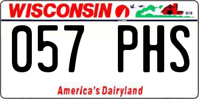 WI license plate 057PHS