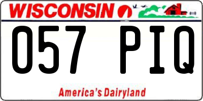 WI license plate 057PIQ