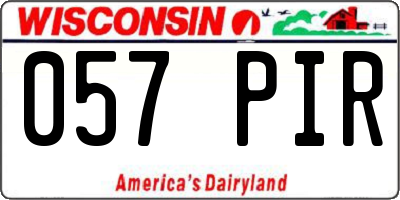 WI license plate 057PIR