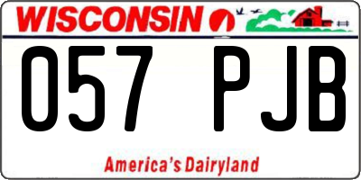WI license plate 057PJB
