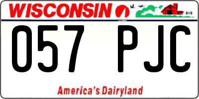 WI license plate 057PJC
