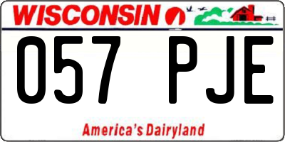 WI license plate 057PJE