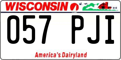WI license plate 057PJI