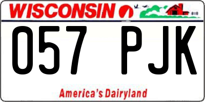 WI license plate 057PJK
