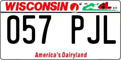 WI license plate 057PJL