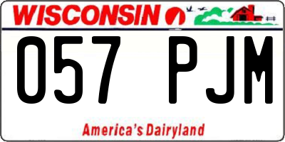 WI license plate 057PJM
