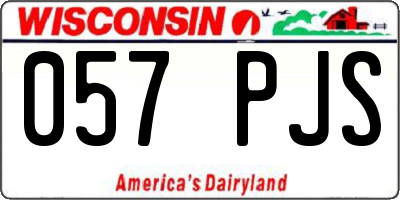 WI license plate 057PJS