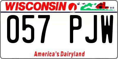 WI license plate 057PJW