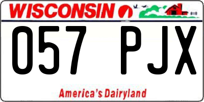 WI license plate 057PJX
