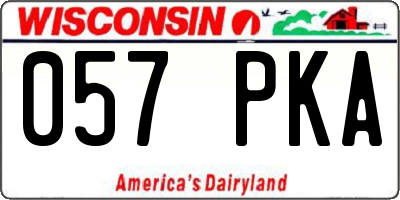 WI license plate 057PKA