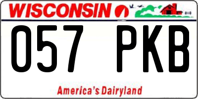 WI license plate 057PKB