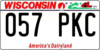 WI license plate 057PKC