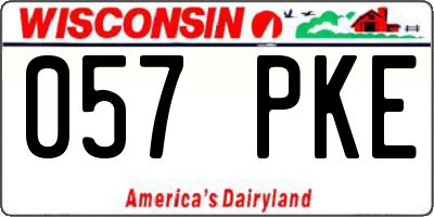 WI license plate 057PKE