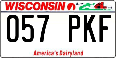WI license plate 057PKF