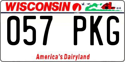 WI license plate 057PKG