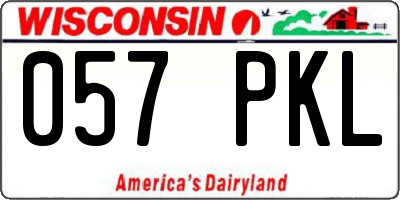 WI license plate 057PKL