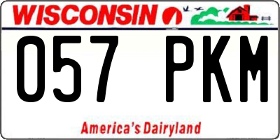 WI license plate 057PKM