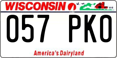 WI license plate 057PKO