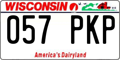 WI license plate 057PKP