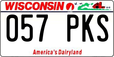 WI license plate 057PKS