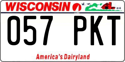WI license plate 057PKT