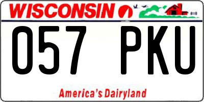 WI license plate 057PKU