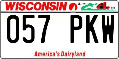 WI license plate 057PKW