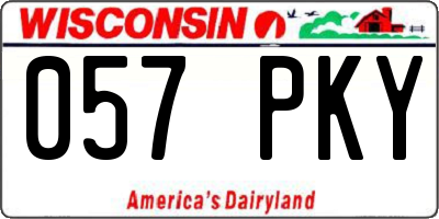 WI license plate 057PKY