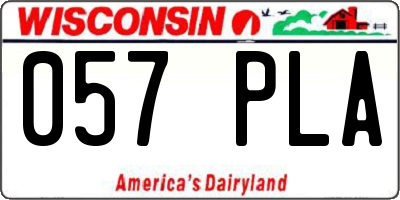 WI license plate 057PLA
