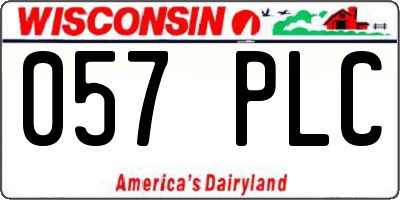WI license plate 057PLC